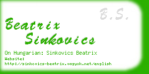 beatrix sinkovics business card
